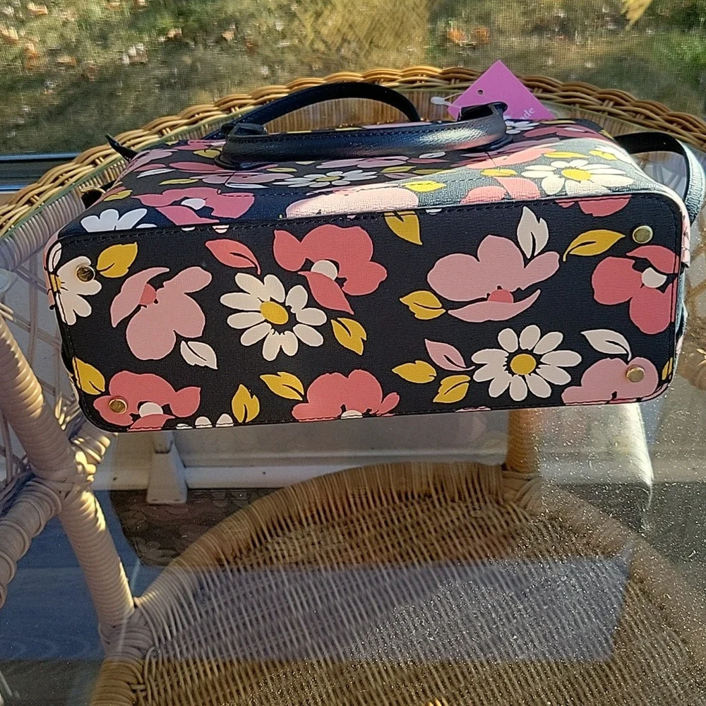 Kate Spade road trip floral blue multi small satchel